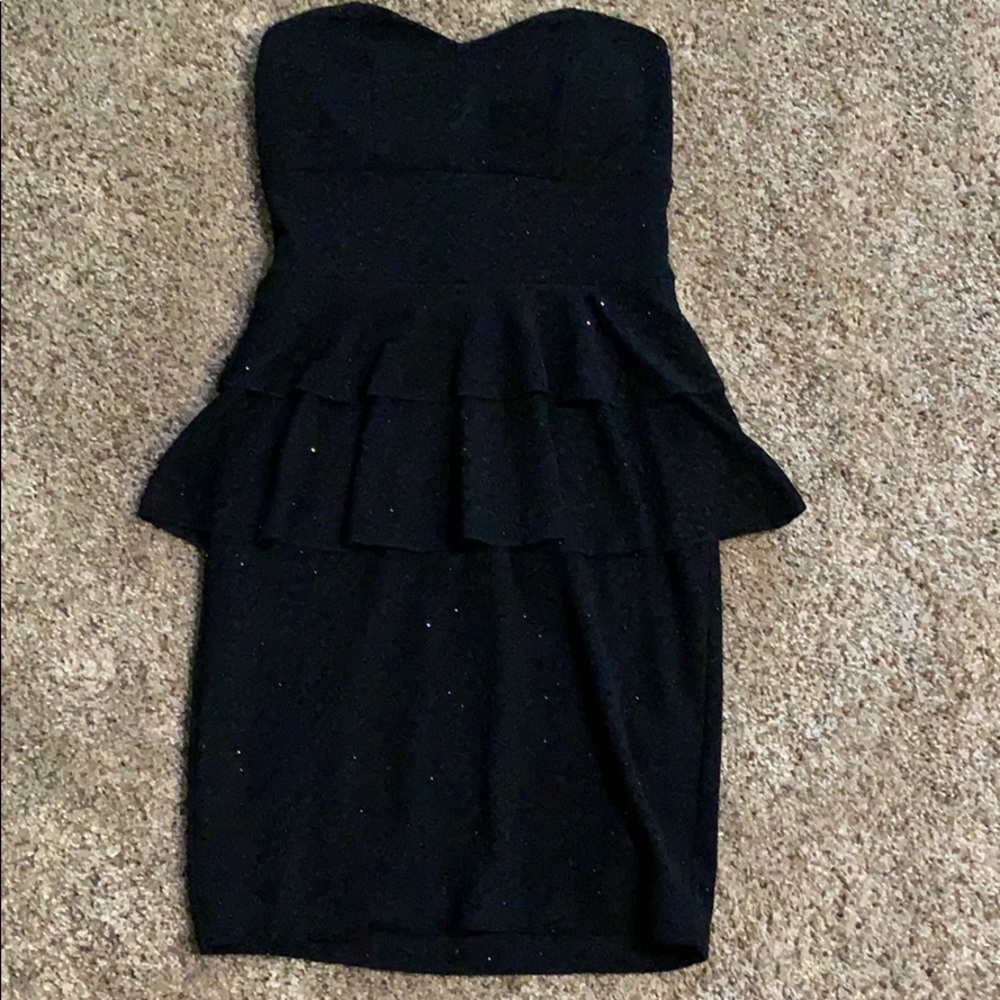 Sparkly Black Peplum Dress